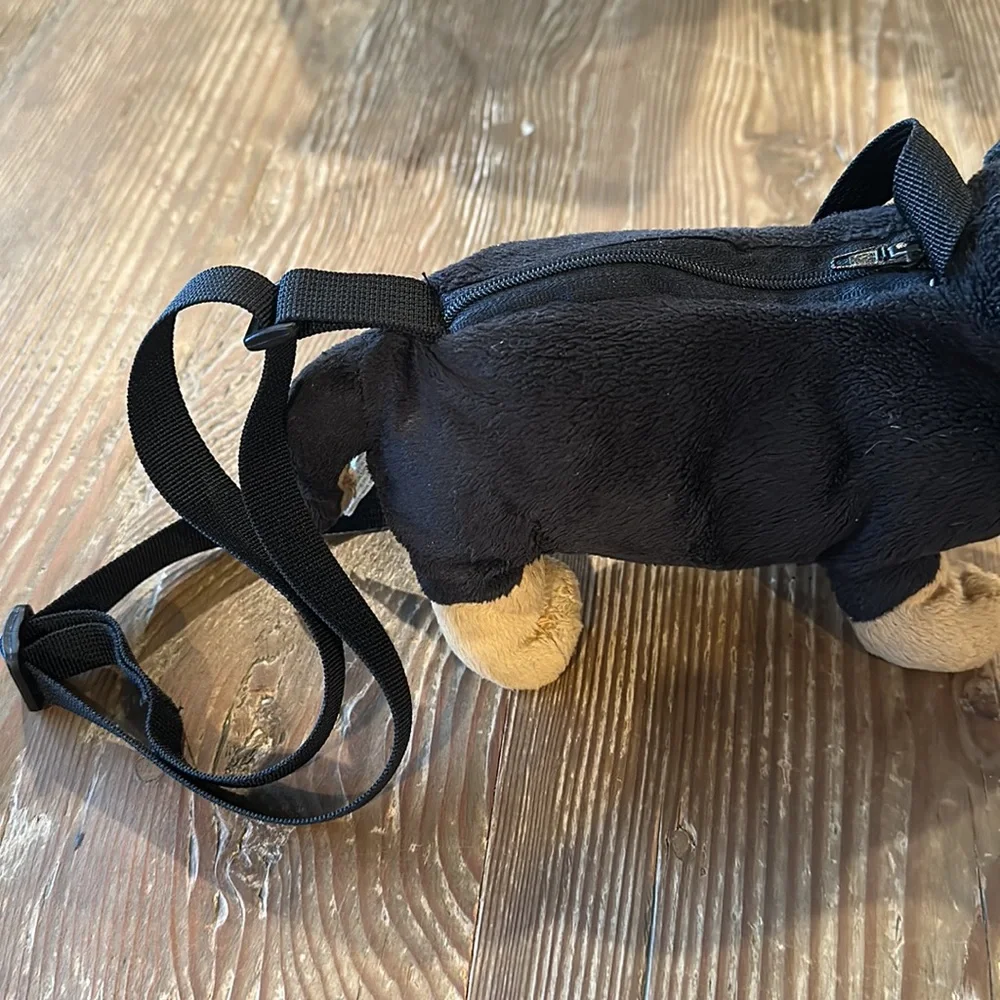 Whimsy purse Dachshund Stuffed Animal shoulder bag with zipper